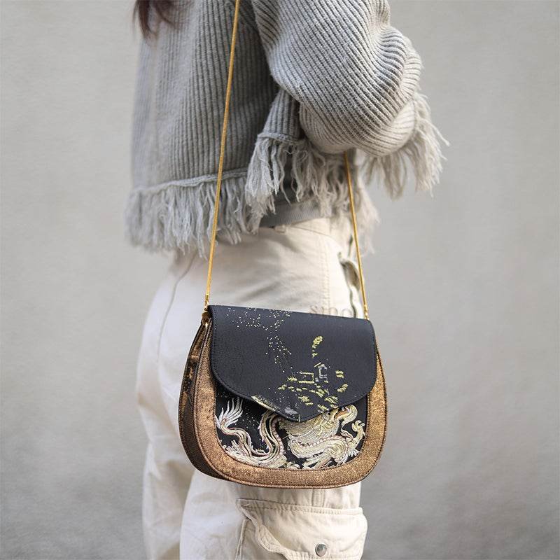 Saddle Loong Embroidered Bag – Ultra-Light 216g, Recycled Fabric & Hualuo Silk - Image 4