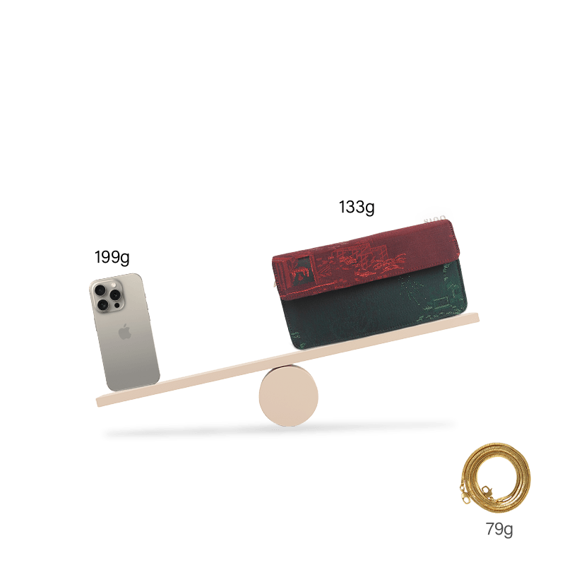 Ultra-Light Envelope Clutch Handbag Song Brocade in Recycled Fabric 133g - Image 13