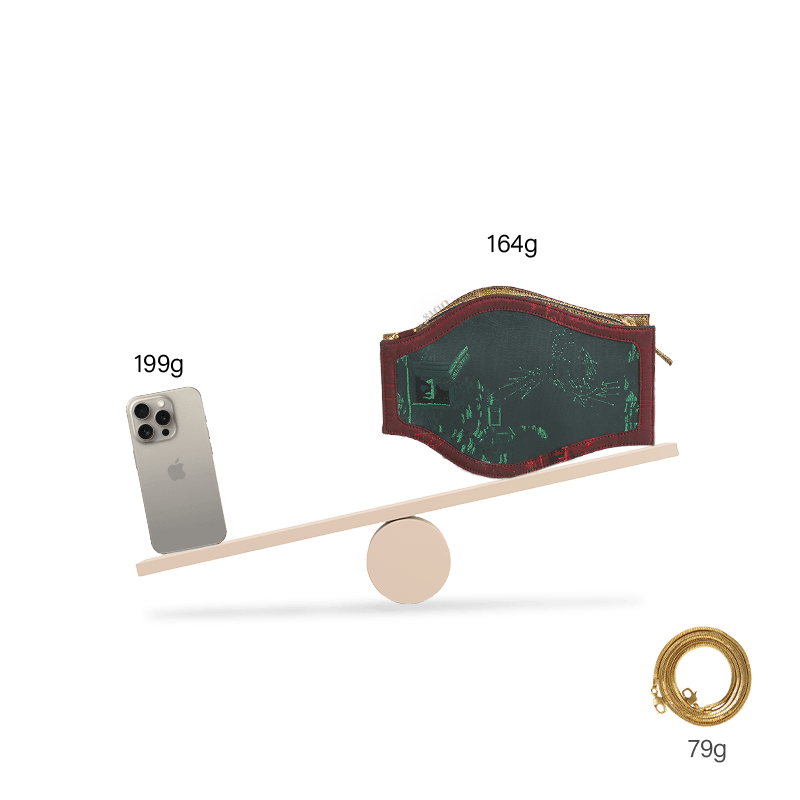 Ultra-Light Water Bottle-Shaped Song Brocade Vintage Style Crossbody Bag 164g - Image 16