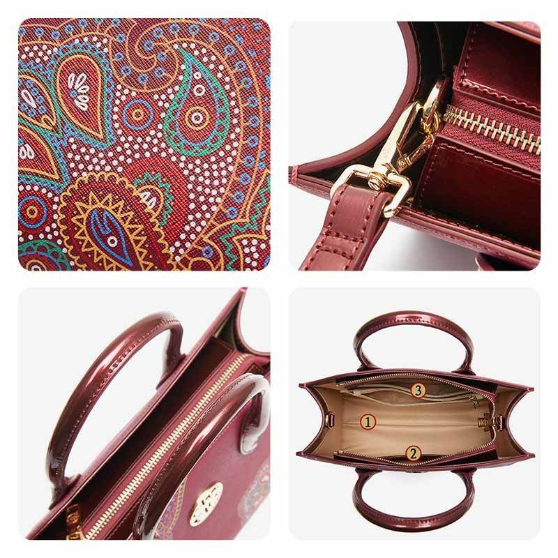 Chinese Style Leather Red Tote Bag Women's Wedding Handbag - Image 9