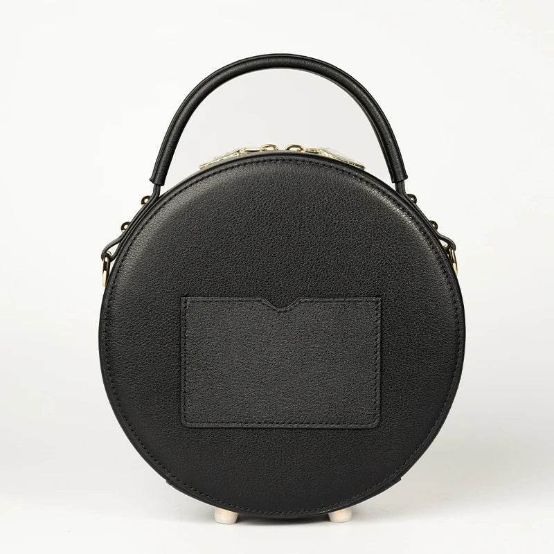 Embroidery Leather Round Handbag High Luxury Royal Gold Peony - Image 11