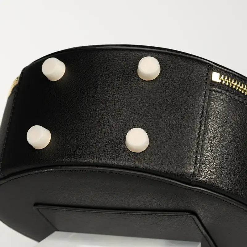 Embroidery Leather Round Handbag High Luxury Royal Gold Peony - Image 15