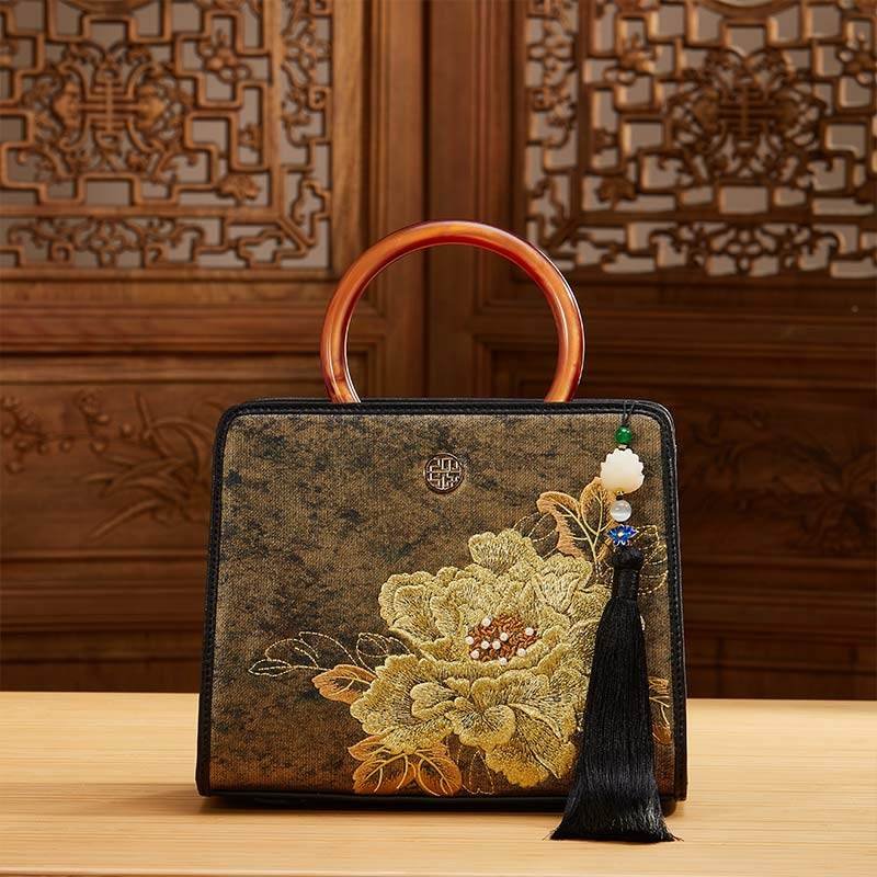 Embroidery Nishijin Weave Chinese Style Retro Handbag - Image 2