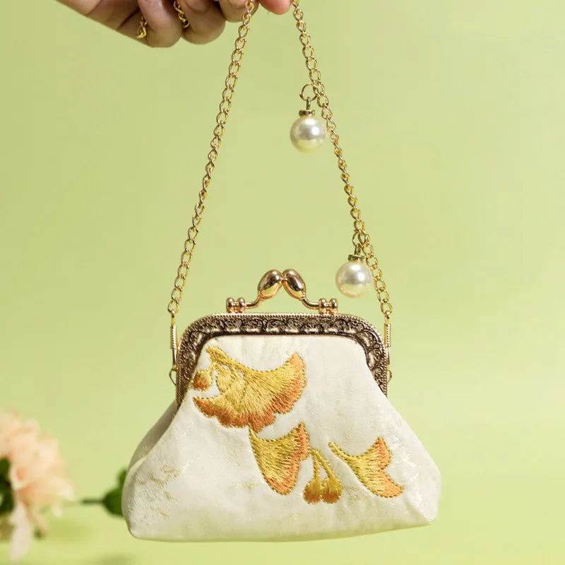 Embroidery Vintage Mini Coin Kiss Lock Purse Wallet - Image 5