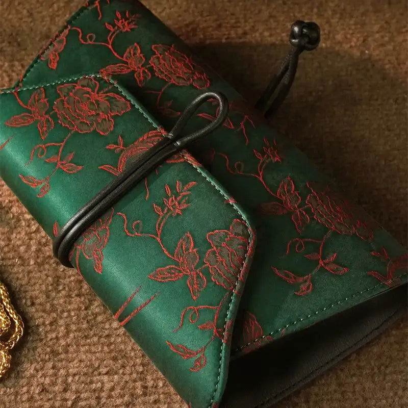 Xiangyunsha Silk Vintage New Chinese-Style Evening Clutch Wallet - Image 6