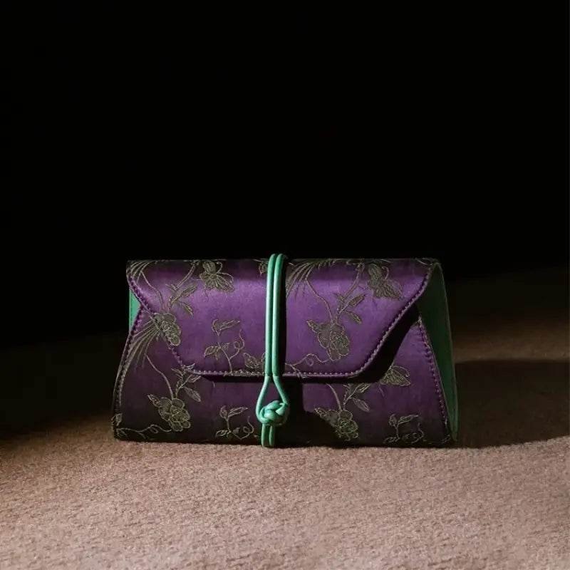 Xiangyunsha Silk Vintage New Chinese-Style Evening Clutch Wallet - Image 14