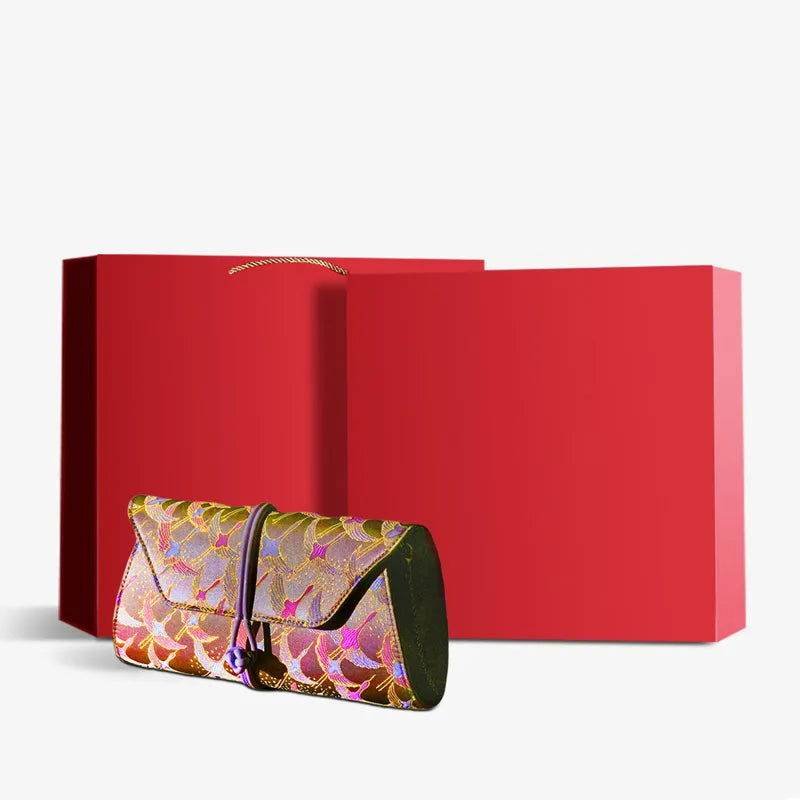 Xiangyunsha Silk Vintage New Chinese-Style Evening Clutch Wallet - Image 26