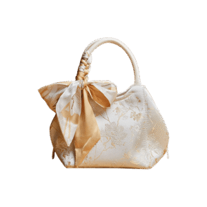 Brocade Silk Cute Bucket Bag Fenghuang Pattern Handbag