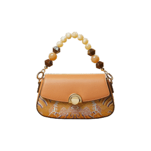 Brocade Mulberry Silk Brown Chain Mini Women Clutch Handbag