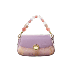 Brocade Mulberry Silk Chain Bag Purple Floral Handbag