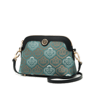 Embroidery Leather Shoulder Shell Bag Auspicious Clouds