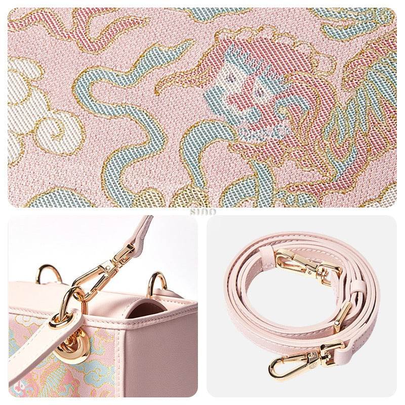 Song Brocade Retro Crossbody Handbag Lion Playing with Ball Pattern - Image 8