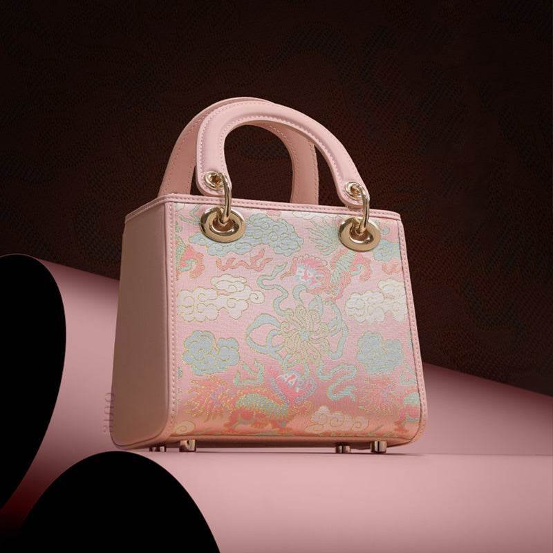 Song Brocade Retro Crossbody Handbag Lion Playing with Ball Pattern - Image 2