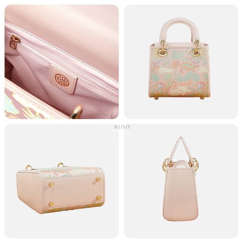 Song Brocade Retro Crossbody Handbag Lion Playing with Ball Pattern - Image 9