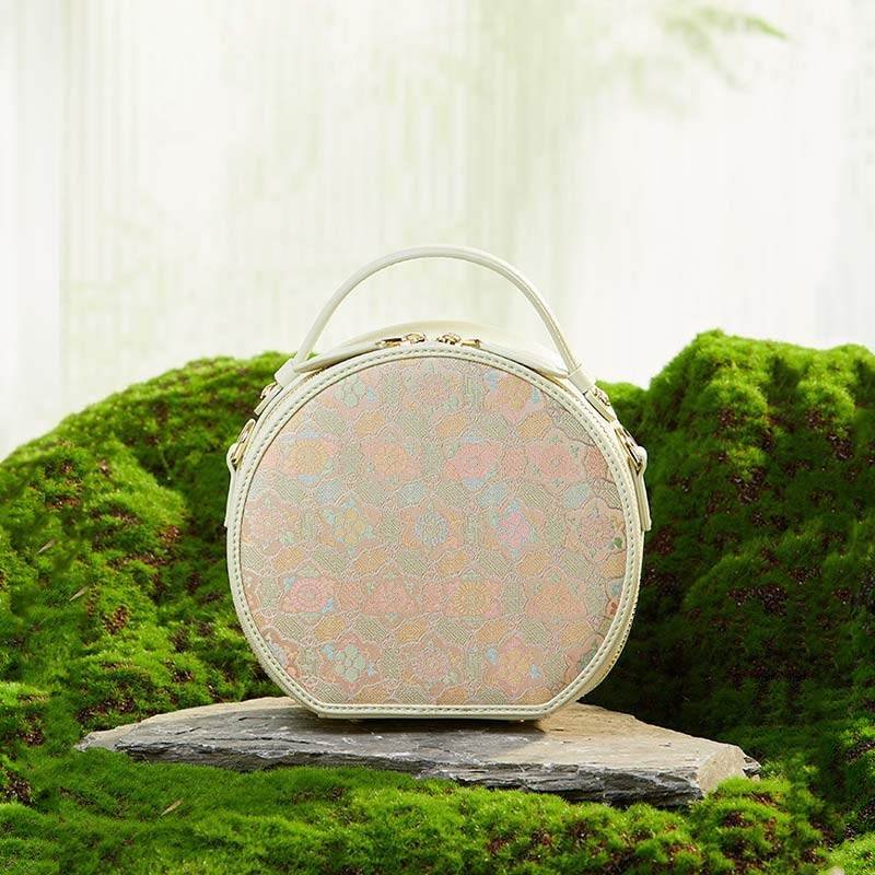 Song Brocade Silk Vintage Round Bag - Image 2