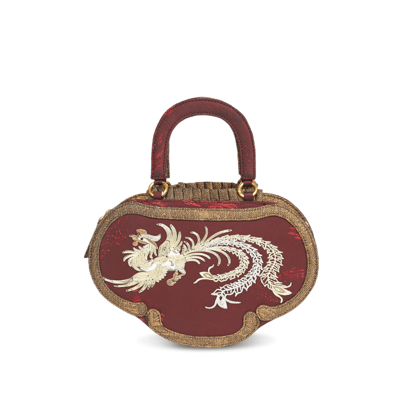 Ultra-Light Ruyi Phoenix Embroidery Handbag Recycled Fabric with Hualuo Silk 205g - Image 20