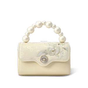 Luxury Orchid Butterfly Design Embroidered Silk Handbag